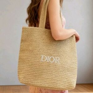 Dior Beige Woven Straw Tote Bag VIP GWP